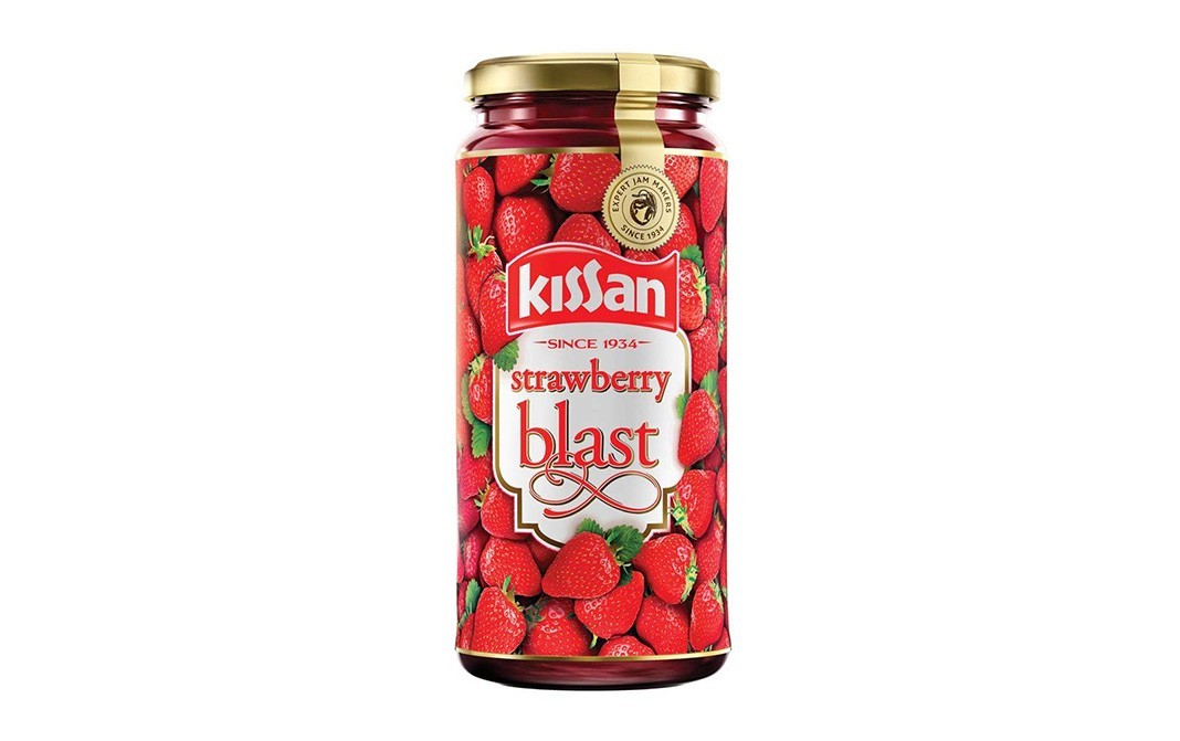 Kissan Strawberry Blast Jam    Glass Jar  320 millilitre